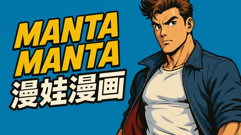 manta 漫蛙漫画首页主视觉，深蓝色调下的漫画分格与海洋意象